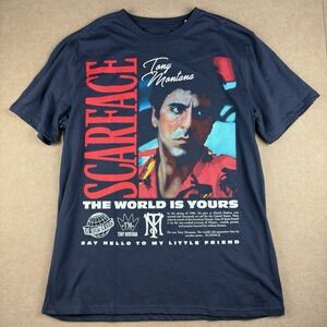 Scarface Tony Montana T-Shirt Men’s L Black The World Is Yours Graphic Movie Tee